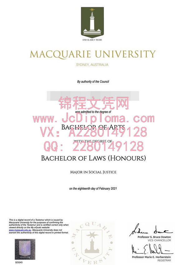 麦考瑞大学学士文凭样本|购买麦考瑞大学毕业证|定制麦考瑞大学文凭