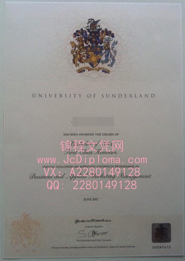 桑德兰大学学士文凭样本|桑德兰大学文凭定制|桑德兰大学毕业证办理