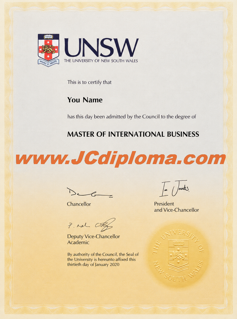 新南威尔士大学UNSW文凭定制样本The University of New South Wales