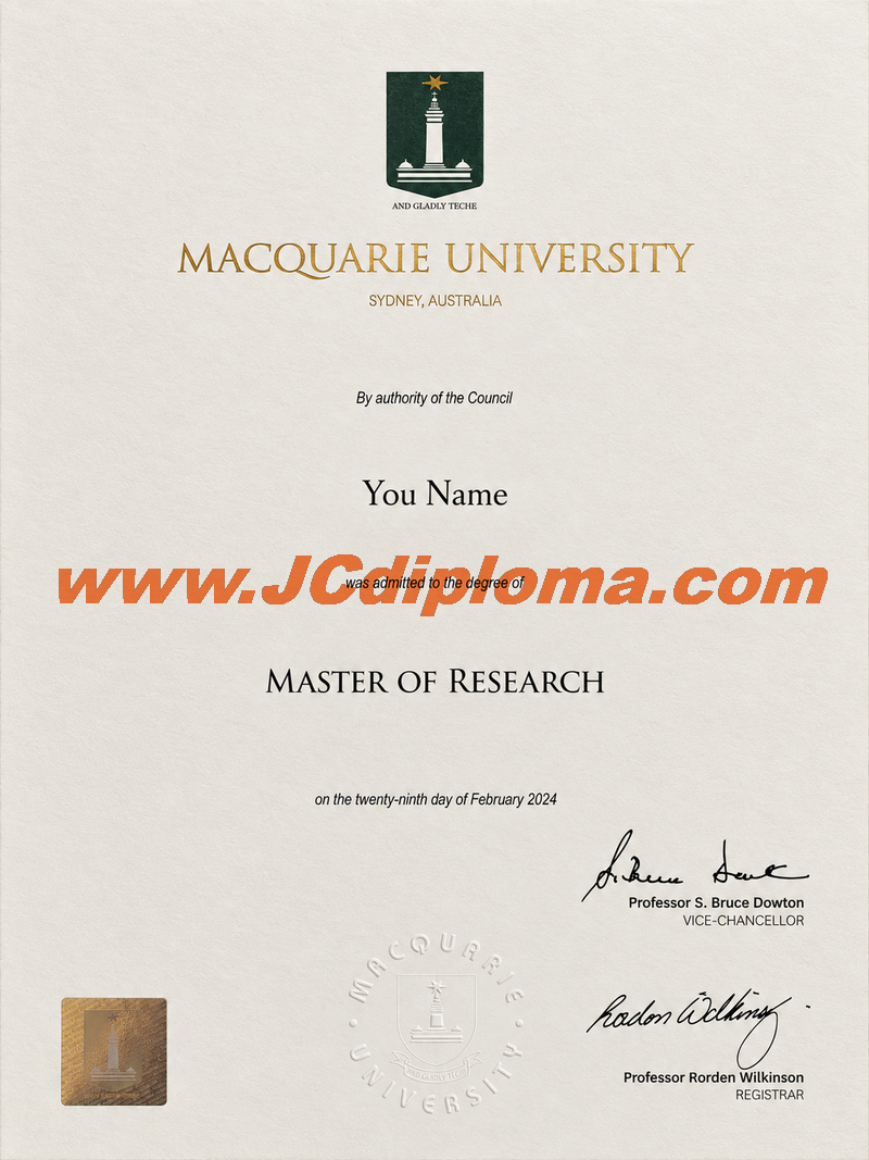 麦考瑞大学MQU文凭定制样本Macquarie University