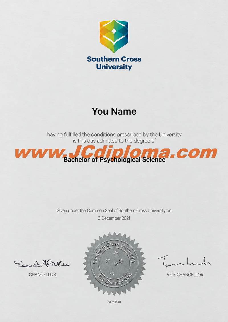 南十字星大学定制文凭样本Southern Cross University