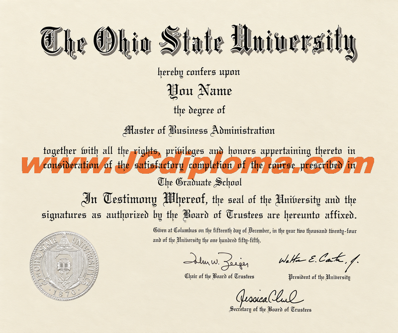 俄亥俄州立大学定制文凭样本The Ohio State University
