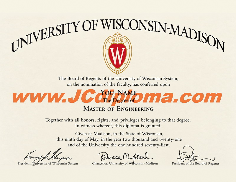 威斯康星大学麦迪逊分校定制文凭样本University of Wisconsin–Madison