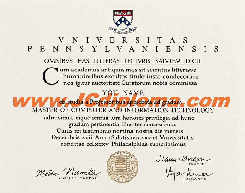 宾夕法尼亚大学定制文凭样本University of Pennsylvania