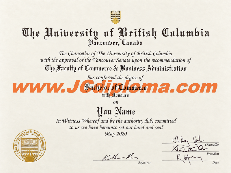 英属哥伦比亚大学定制文凭样本University of British Columbia