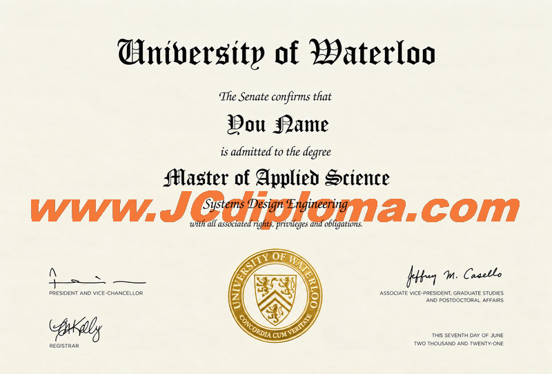 滑铁卢大学定制文凭样本University of Waterloo