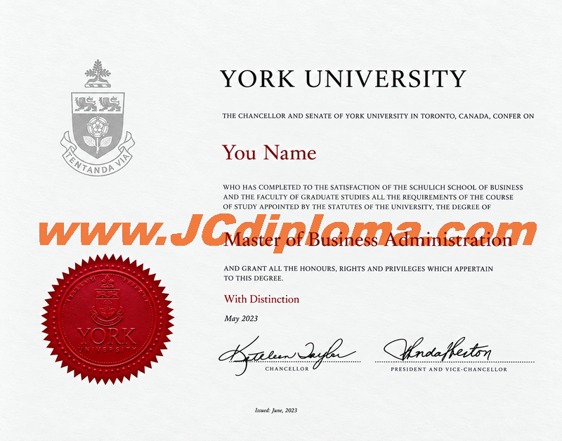 约克大学定制文凭样本York University