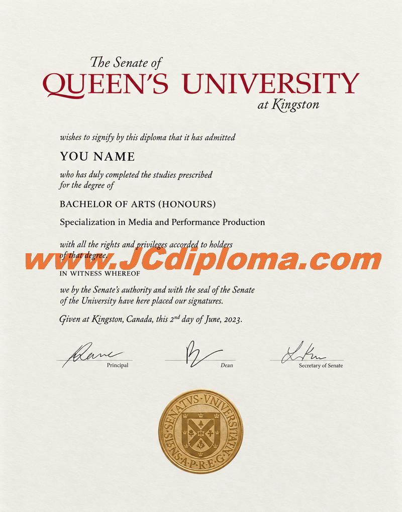 女王大学定制文凭样本Queen's University