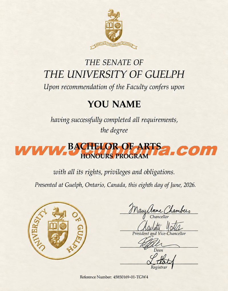 圭尔夫大学定制文凭样本University of Guelph