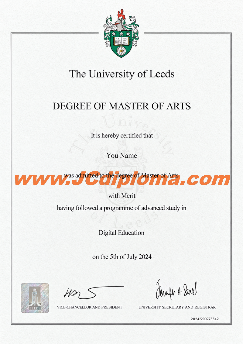 利兹大学定制文凭样本University of Leeds