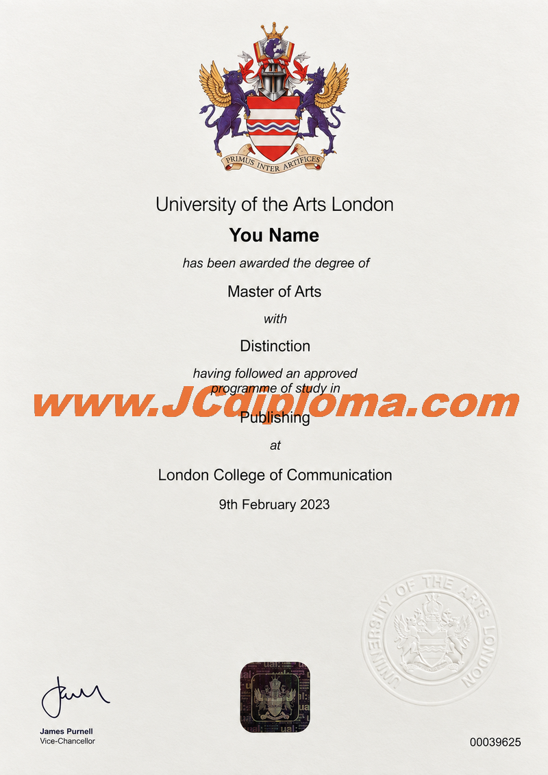 伦敦艺术大学定制文凭样本University of the Arts London