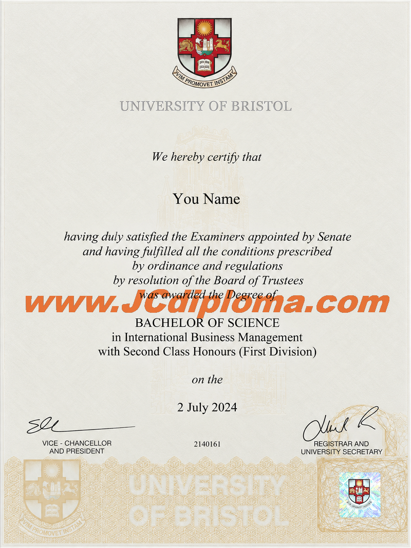 布里斯托大学定制文凭样本University of Bristol