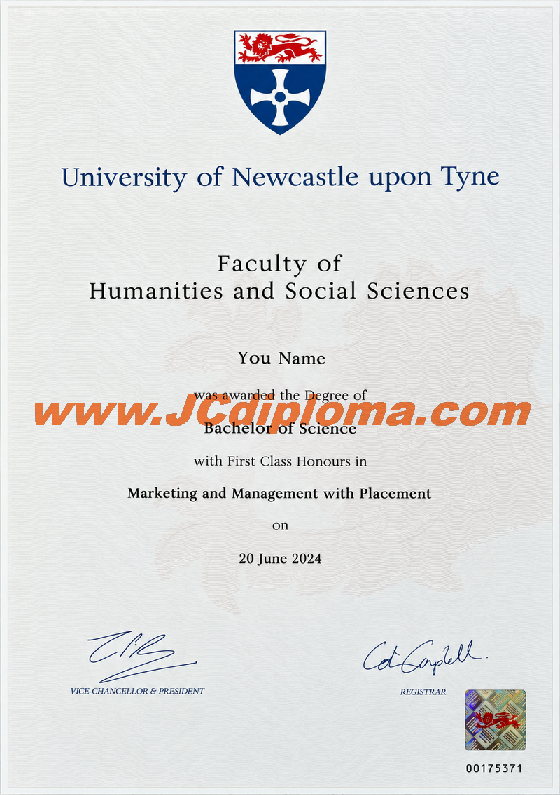 纽卡斯尔大学定制文凭样本Newcastle University