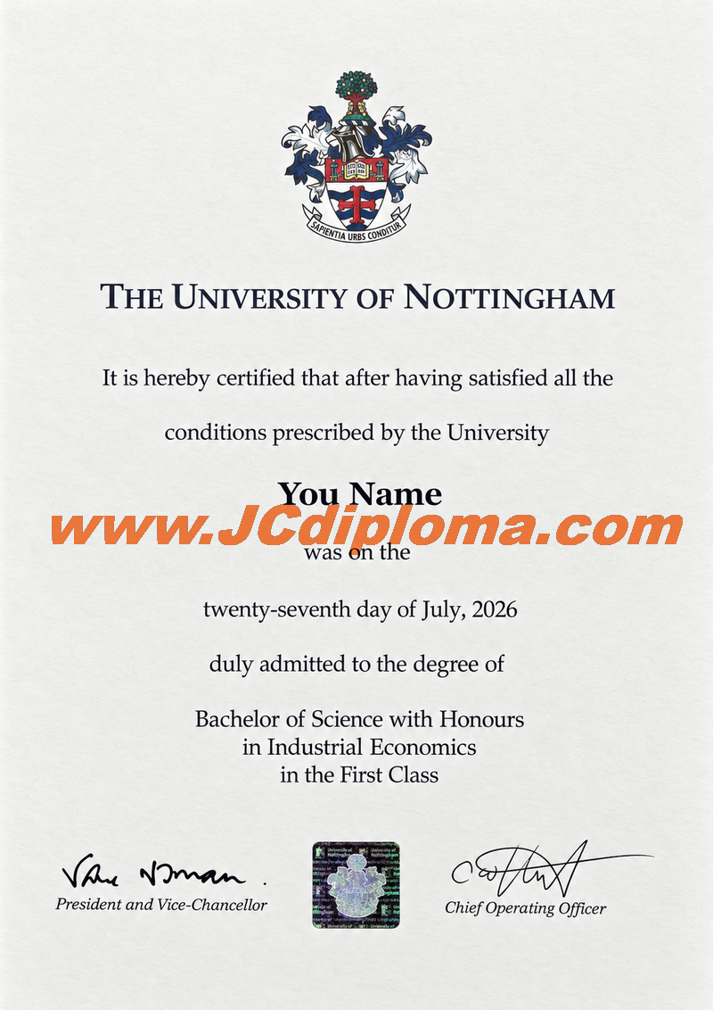 诺丁汉大学定制文凭样本University of Nottingham