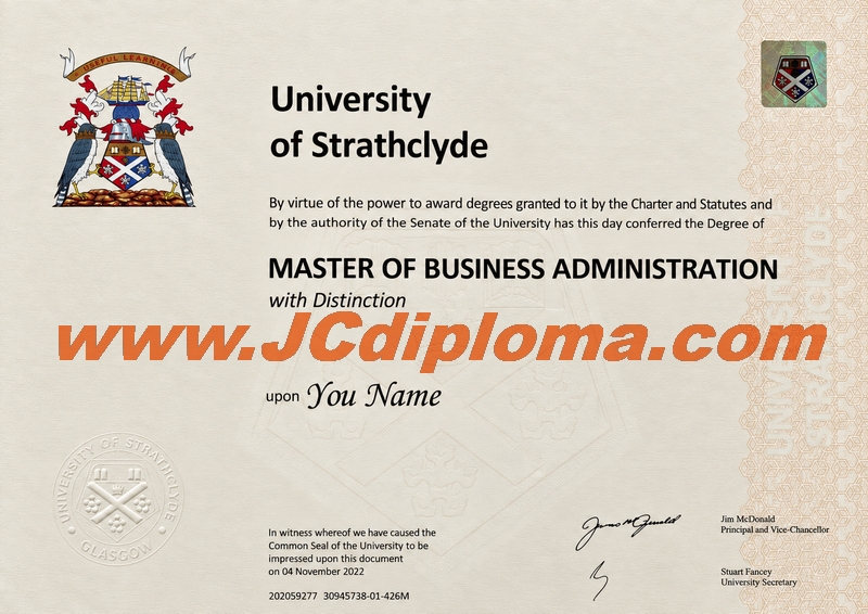 斯特拉斯克莱德大学定制文凭样本University of Strathclyde