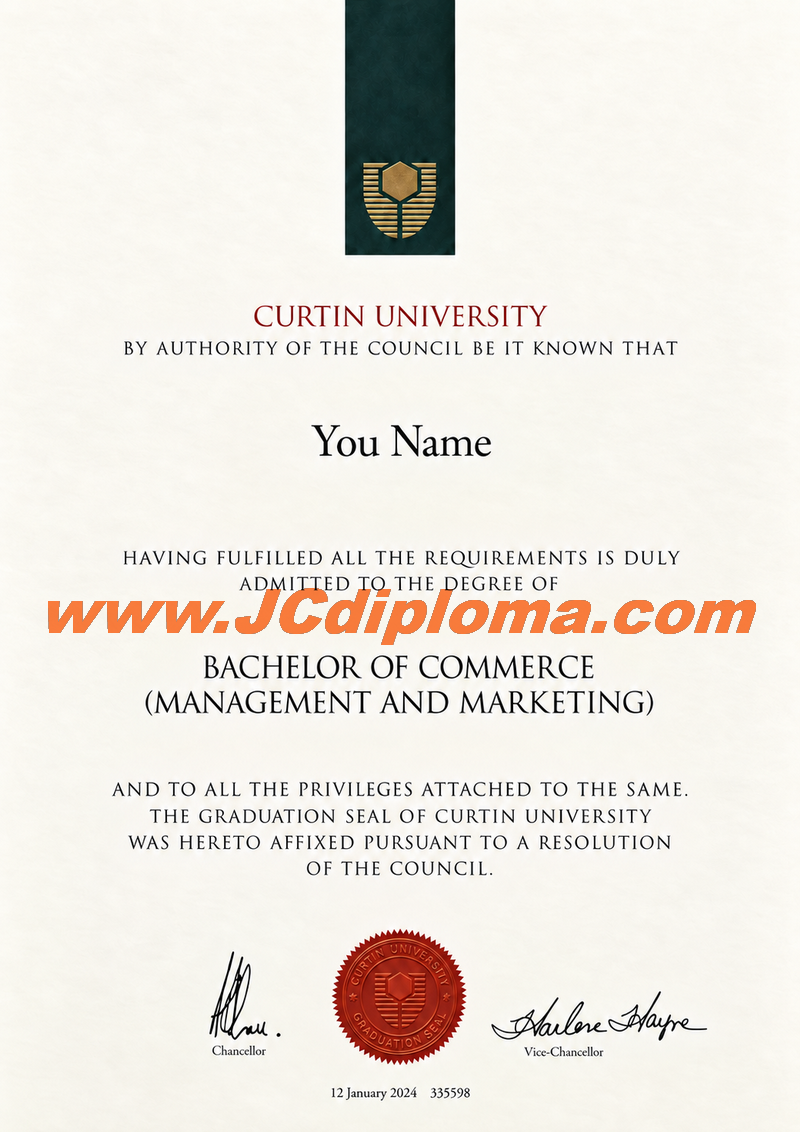 科廷大学定制文凭样本Curtin University